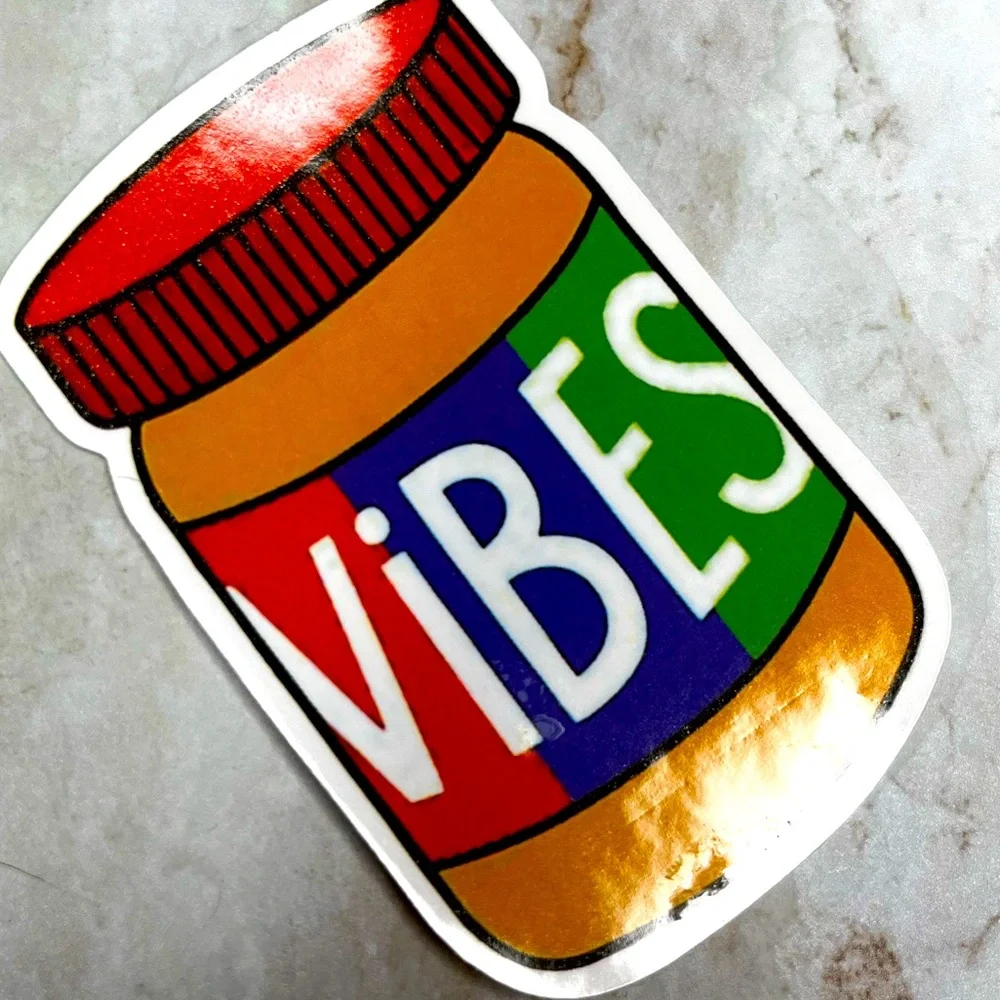 Peanut Butter Red Green White “Vibes” Computer Bumper sticker